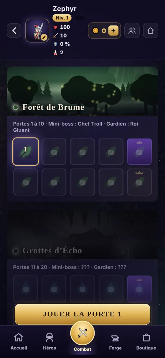 Carte des portes